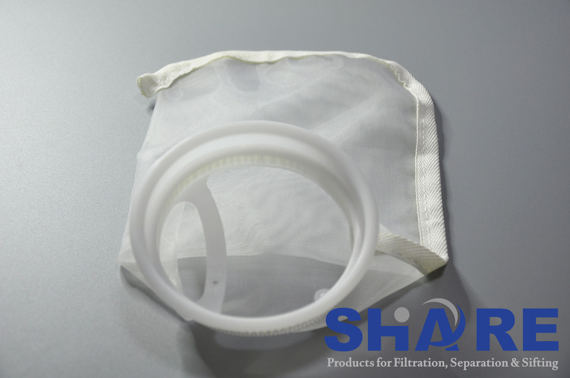 Food Industry 200 Micron Mesh Filter Bags Low Elongation Plain Weave Custom Size